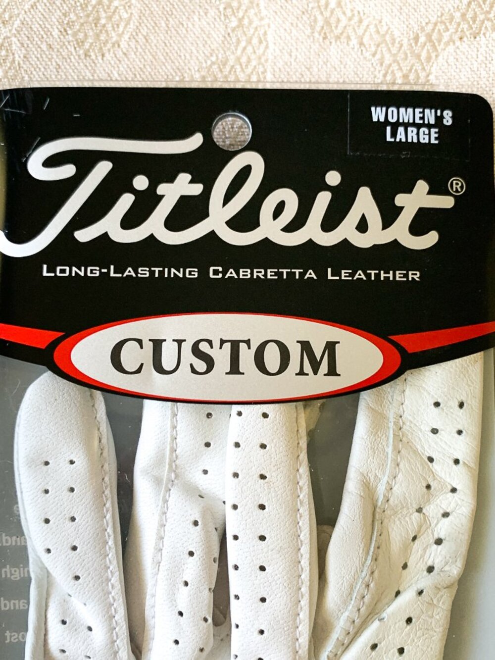 Titleist Women's Golf Glove Left Hand Sz L White Leather Country Club Bear Creek - Picture 7 of 13
